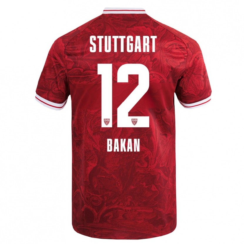 Danxen Enfant Maillot Eren Bakan #12 Rouge Noir Tenues Extérieur 2025/26 T-Shirt