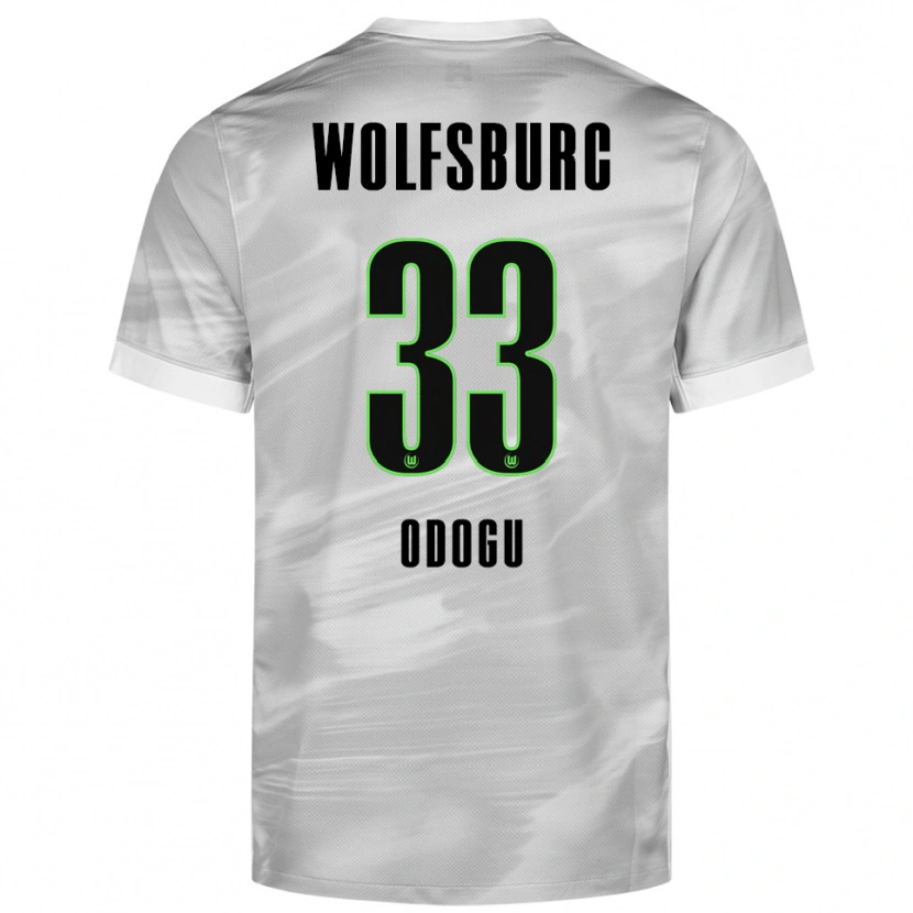 Danxen Enfant Maillot David Odogu #33 Gris Blanc Tenues Extérieur 2025/26 T-Shirt