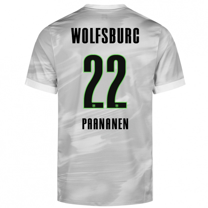 Danxen Enfant Maillot Otto Paananen #22 Gris Blanc Tenues Extérieur 2025/26 T-Shirt