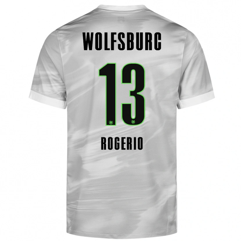 Danxen Enfant Maillot Rogério #13 Gris Blanc Tenues Extérieur 2025/26 T-Shirt