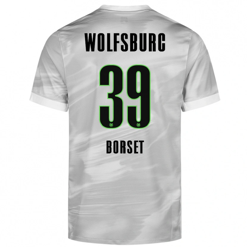 Danxen Enfant Maillot Anders Rønne Børset #39 Gris Blanc Tenues Extérieur 2025/26 T-Shirt