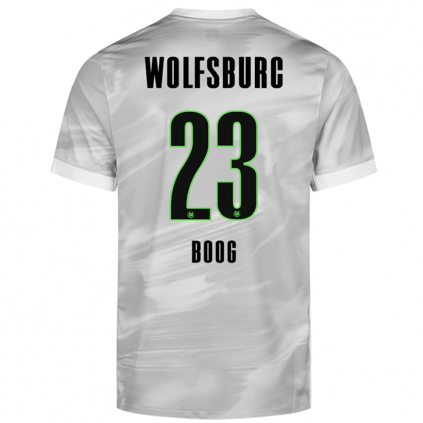 Danxen Enfant Maillot Miguel Boog #23 Gris Blanc Tenues Extérieur 2025/26 T-Shirt