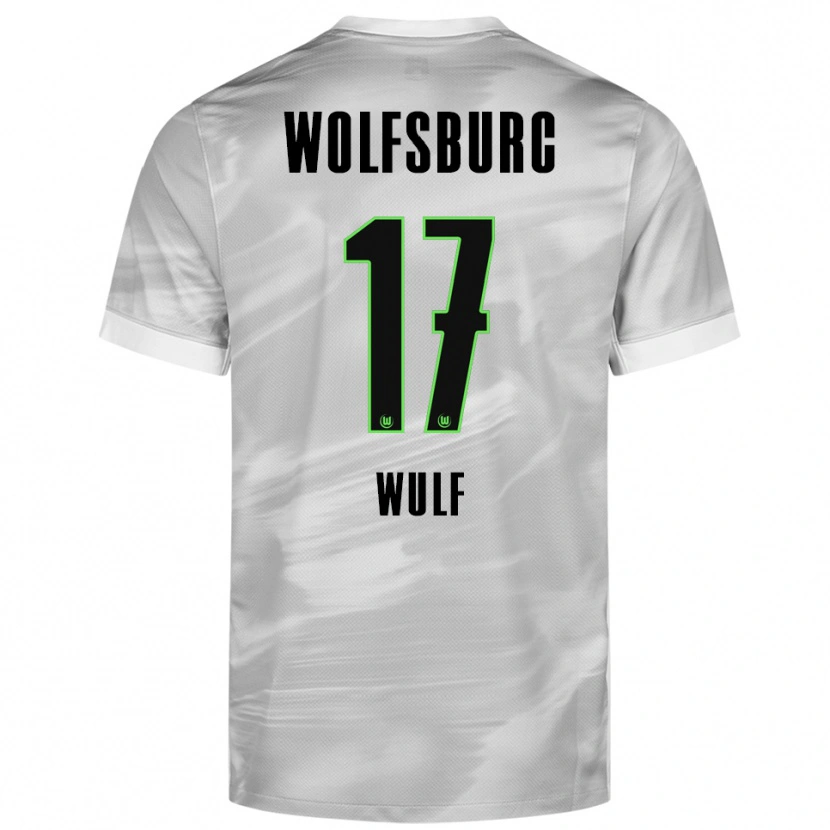 Danxen Enfant Maillot Diego Wulf #17 Gris Blanc Tenues Extérieur 2025/26 T-Shirt