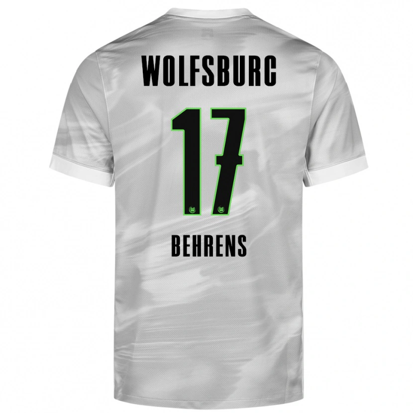 Danxen Enfant Maillot Kevin Behrens #17 Gris Blanc Tenues Extérieur 2025/26 T-Shirt