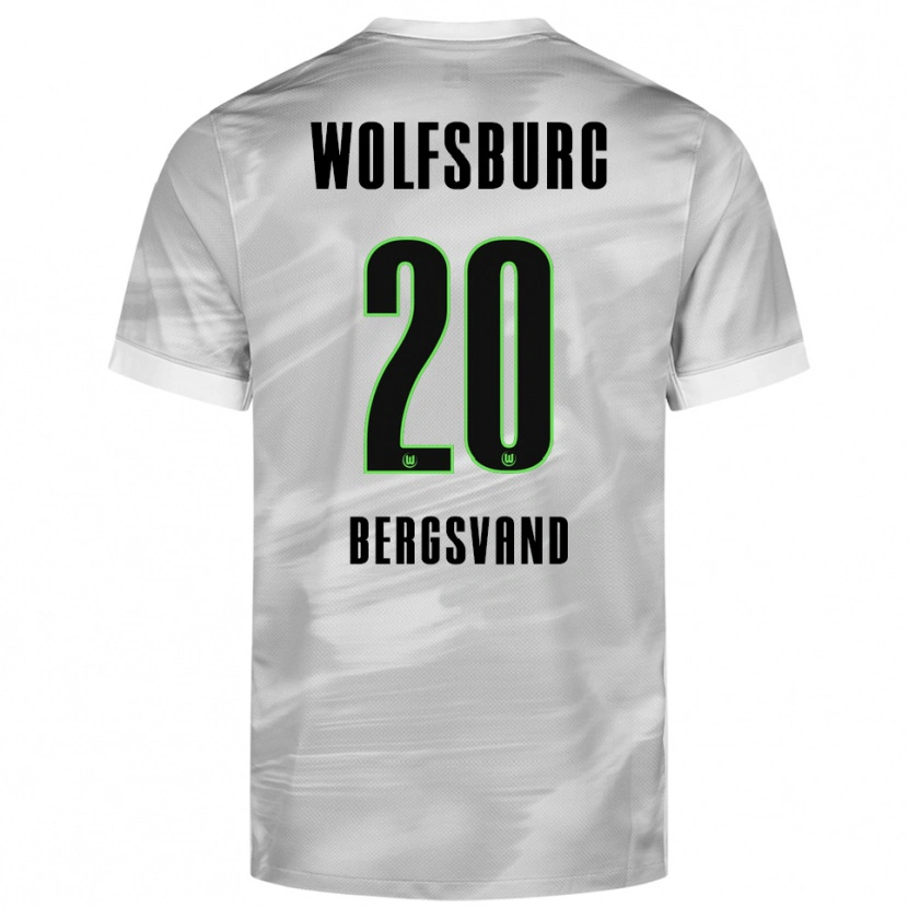 Danxen Enfant Maillot Guro Bergsvand #20 Gris Blanc Tenues Extérieur 2025/26 T-Shirt