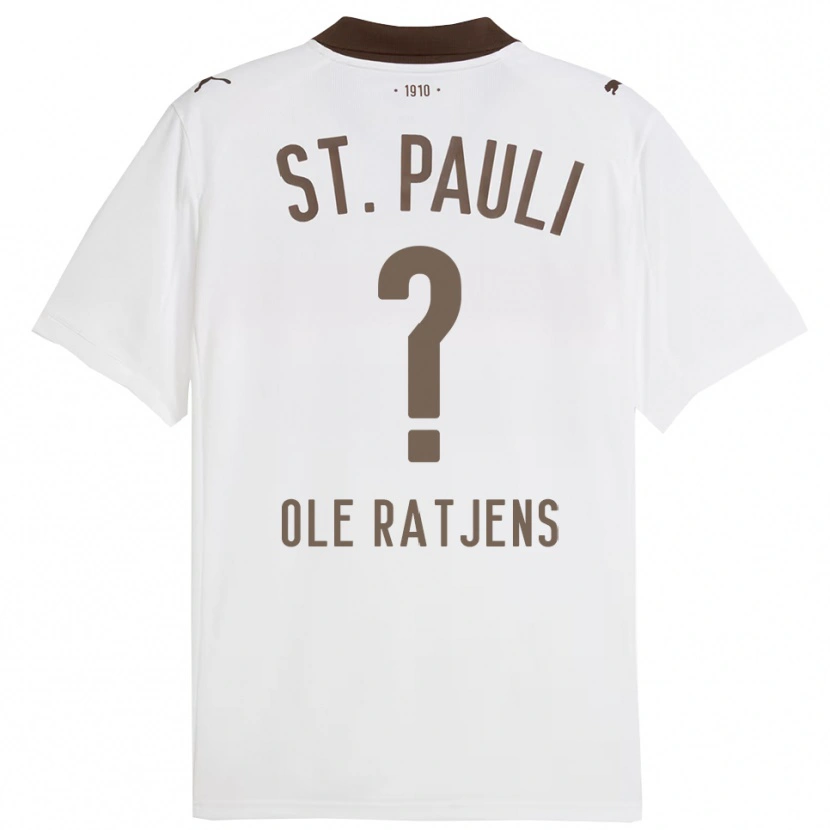 Danxen Enfant Maillot Sven Ole Ratjens #0 Blanc Rouge Tenues Extérieur 2025/26 T-Shirt
