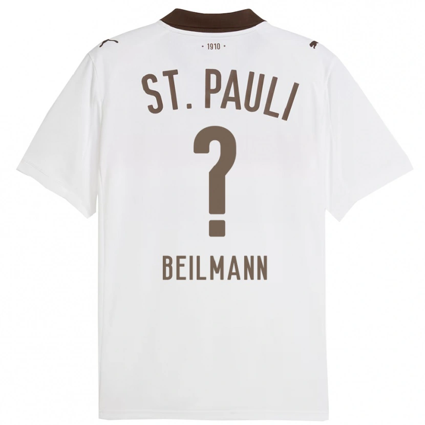 Danxen Enfant Maillot Erwin Beilmann #0 Blanc Rouge Tenues Extérieur 2025/26 T-Shirt