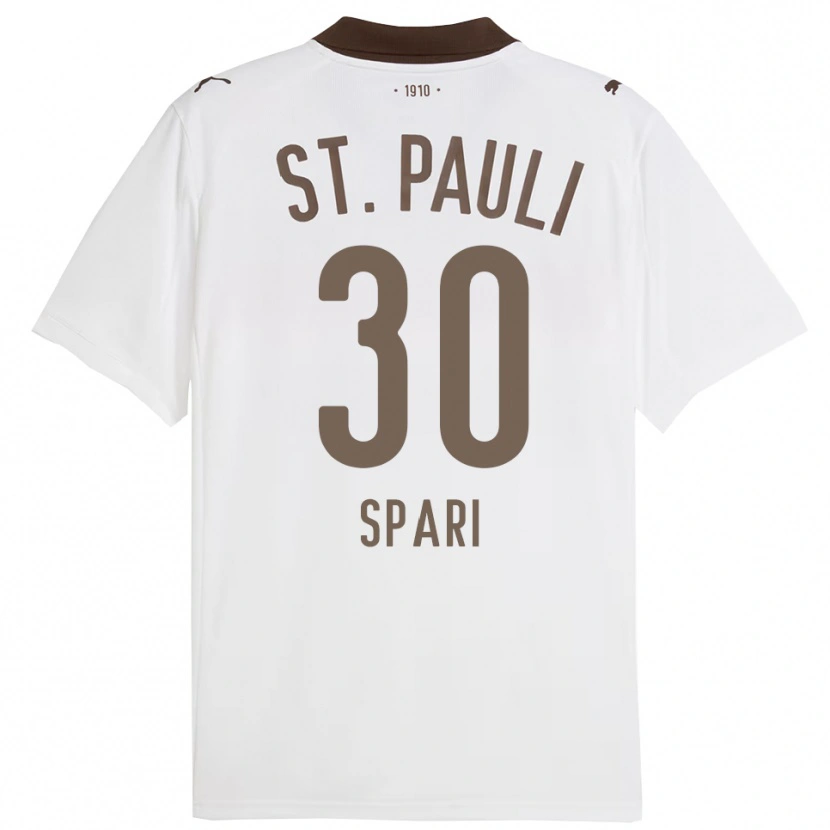 Danxen Enfant Maillot Simon Spari #30 Blanc Rouge Tenues Extérieur 2025/26 T-Shirt