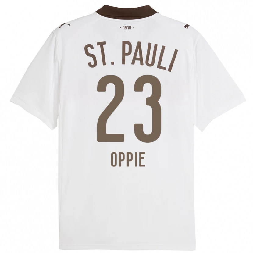 Danxen Enfant Maillot Louis Oppie #23 Blanc Rouge Tenues Extérieur 2025/26 T-Shirt