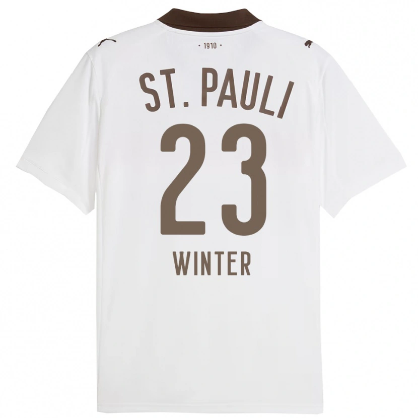 Danxen Enfant Maillot Nik Winter #23 Blanc Rouge Tenues Extérieur 2025/26 T-Shirt