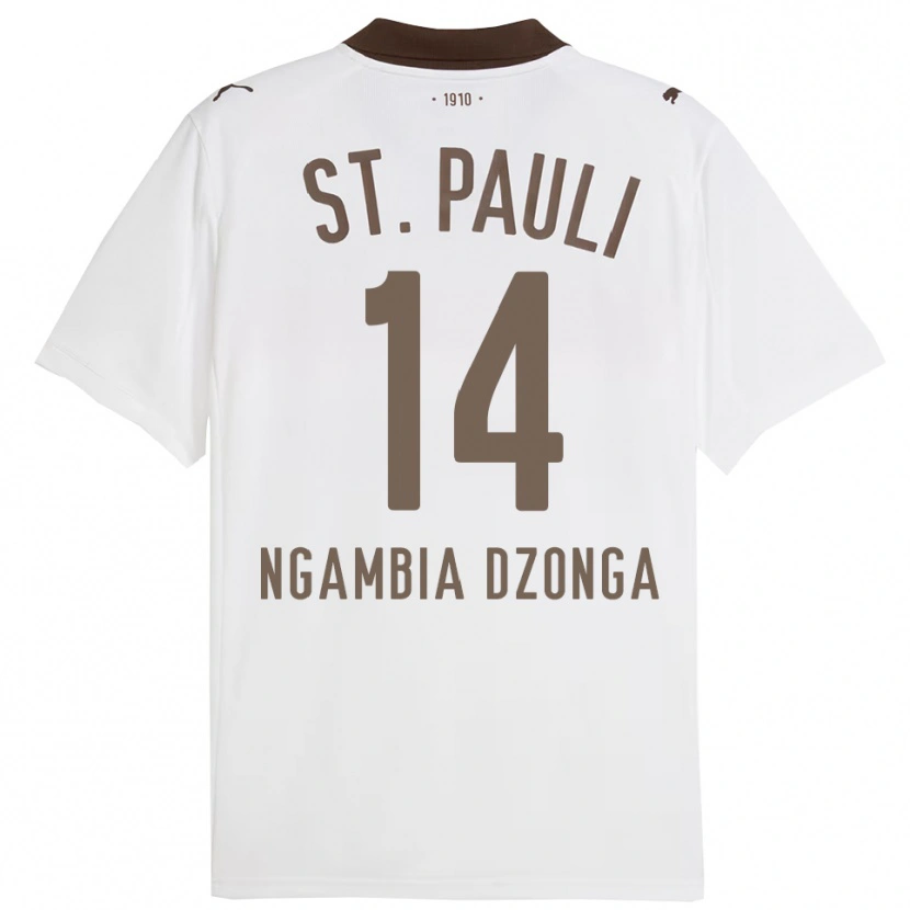 Danxen Enfant Maillot Sisco Ngambia Dzonga #14 Blanc Rouge Tenues Extérieur 2025/26 T-Shirt