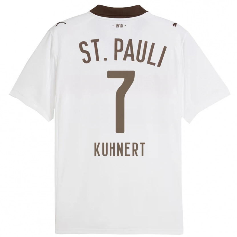 Danxen Enfant Maillot Carlotta Kuhnert #7 Blanc Rouge Tenues Extérieur 2025/26 T-Shirt