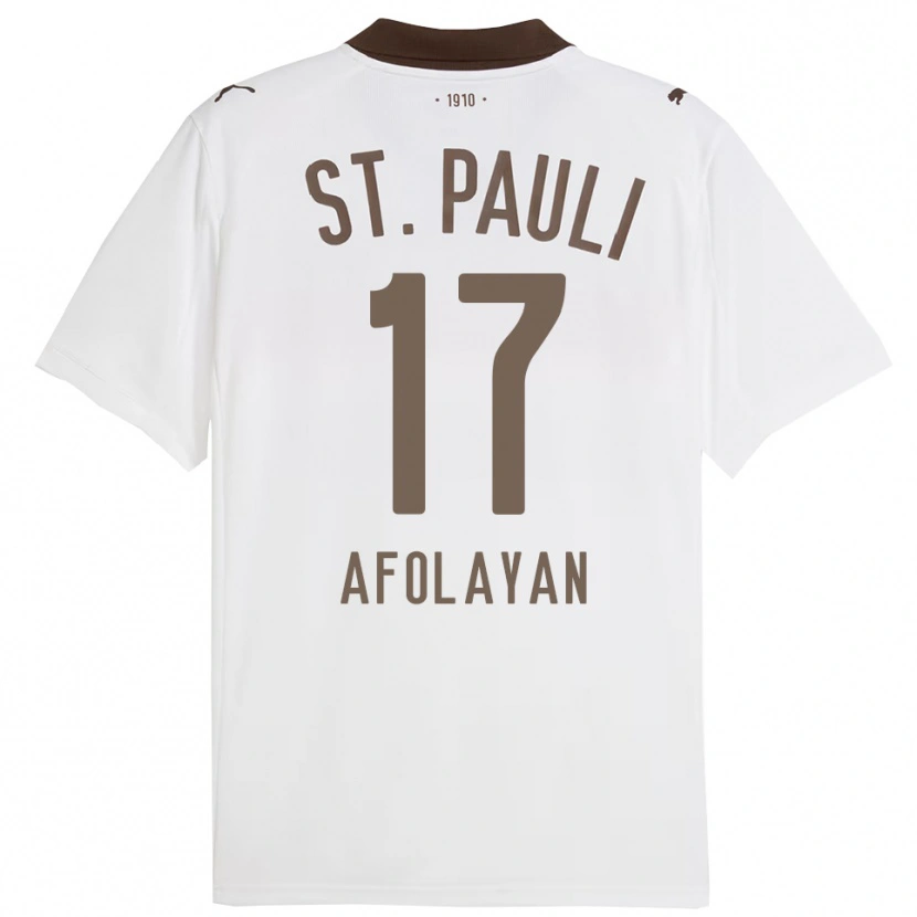 Danxen Enfant Maillot Oladapo Afolayan #17 Blanc Rouge Tenues Extérieur 2025/26 T-Shirt