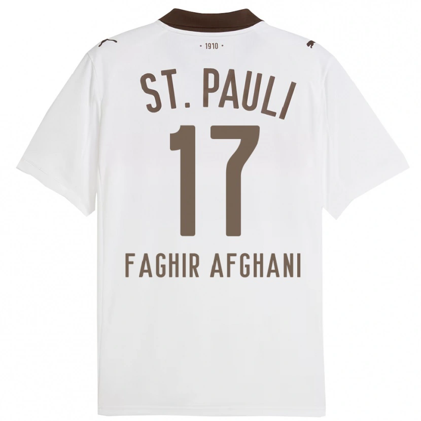 Danxen Enfant Maillot Younan Faghir Afghani #17 Blanc Rouge Tenues Extérieur 2025/26 T-Shirt