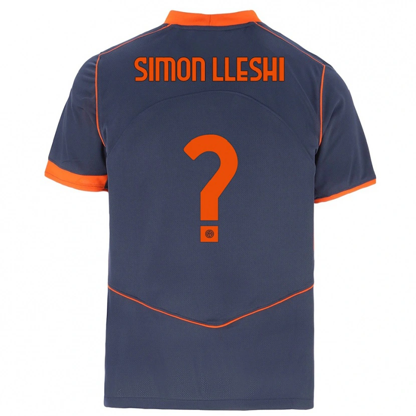Danxen Enfant Maillot Simon Lleshi #0 Gris Orange Troisieme 2025/26 T-Shirt