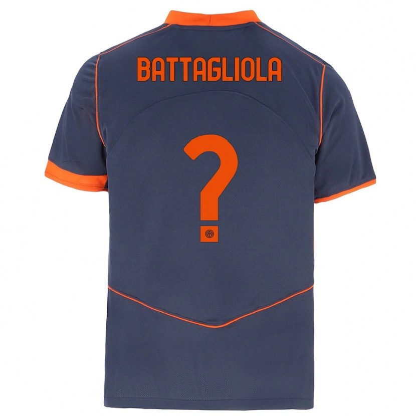 Danxen Enfant Maillot Lorenzo Battagliola #0 Gris Orange Troisieme 2025/26 T-Shirt