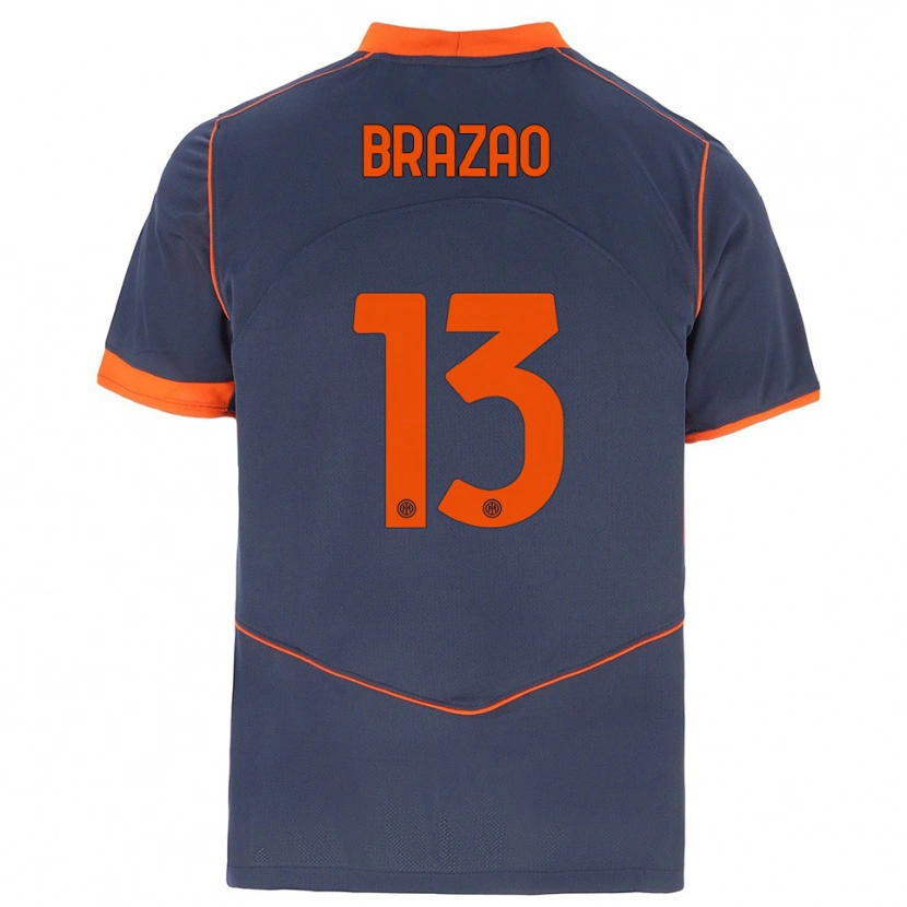 Danxen Enfant Maillot Gabriel Brazao #13 Gris Orange Troisieme 2025/26 T-Shirt
