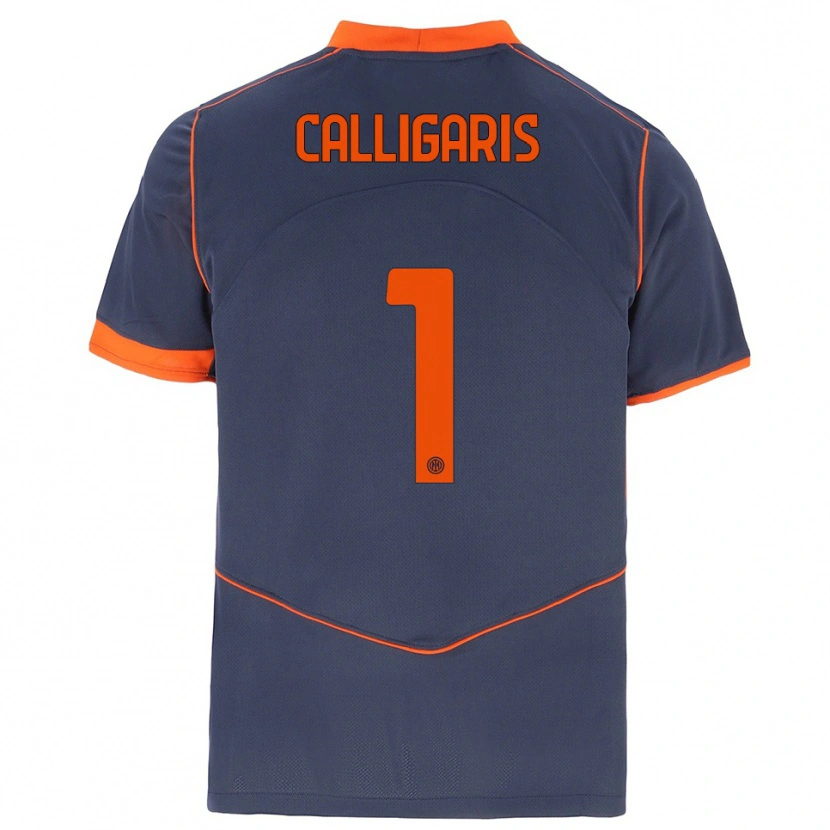 Danxen Enfant Maillot Alessandro Calligaris #1 Gris Orange Troisieme 2025/26 T-Shirt