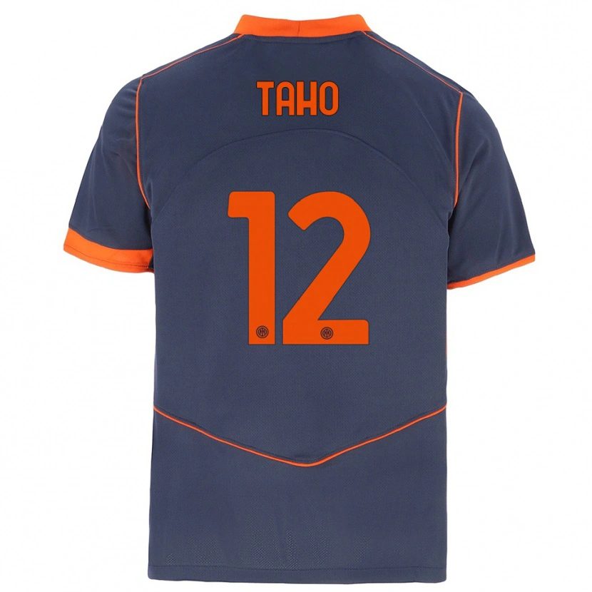 Danxen Enfant Maillot Alain Taho #12 Gris Orange Troisieme 2025/26 T-Shirt
