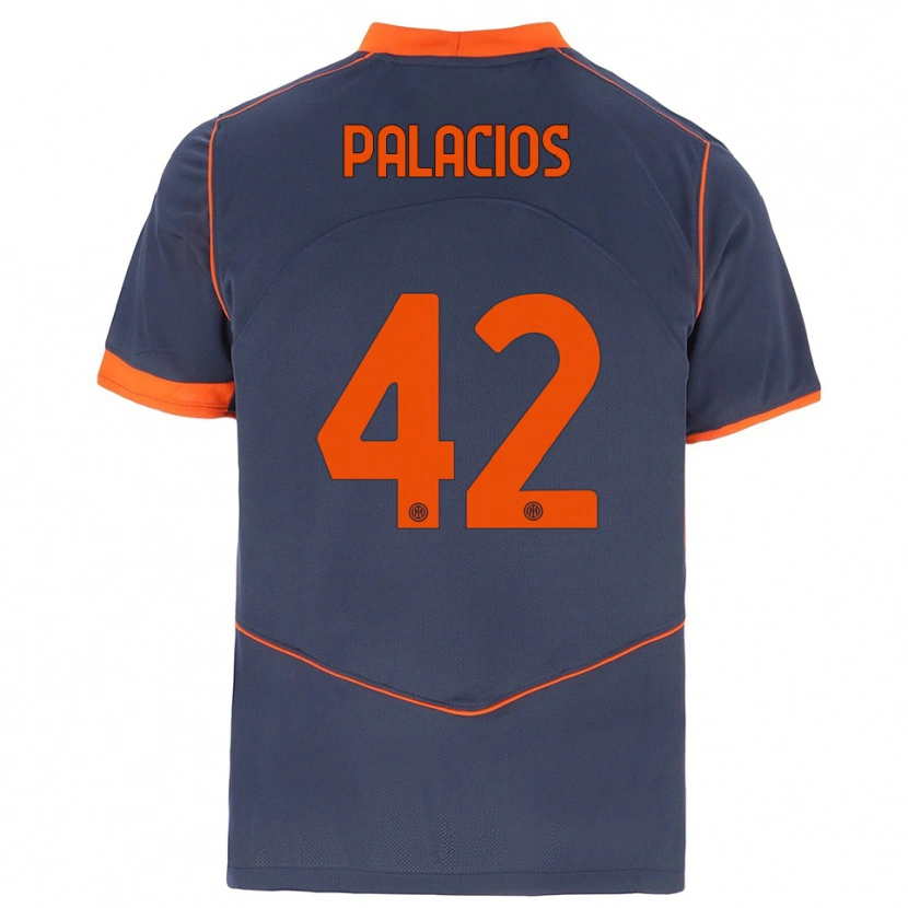 Danxen Enfant Maillot Tomás Palacios #42 Gris Orange Troisieme 2025/26 T-Shirt
