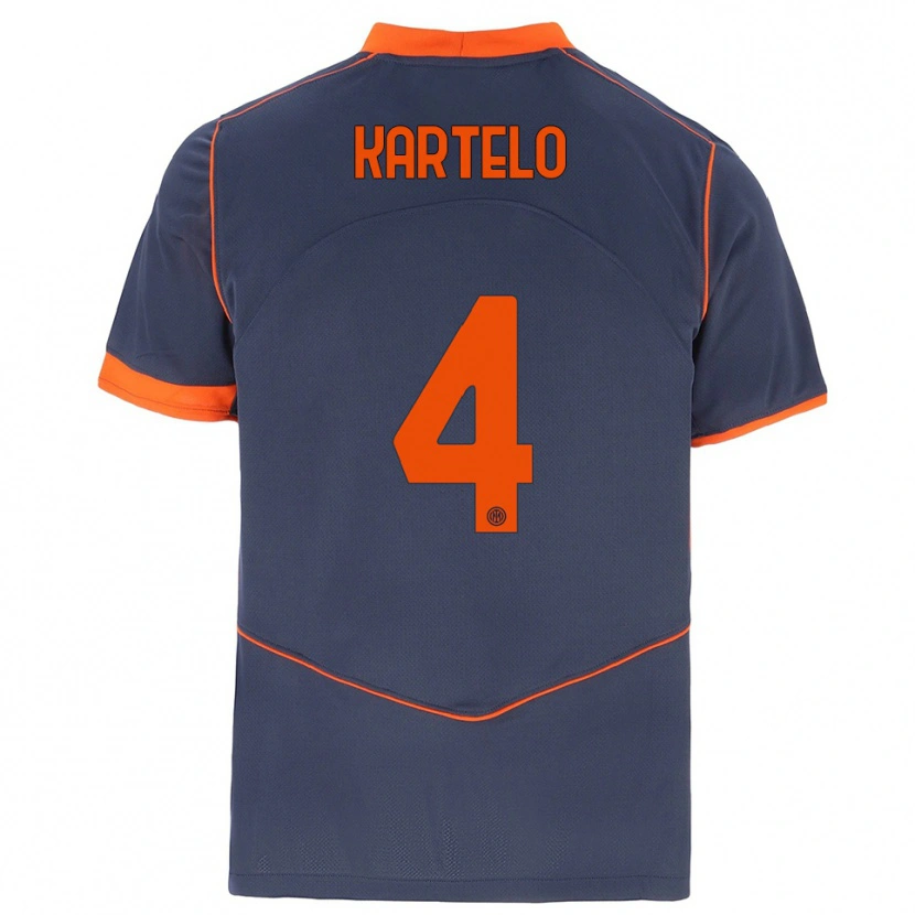 Danxen Enfant Maillot Dominik Kartelo #4 Gris Orange Troisieme 2025/26 T-Shirt