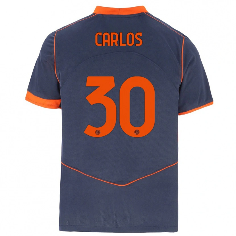 Danxen Enfant Maillot Carlos Augusto #30 Gris Orange Troisieme 2025/26 T-Shirt