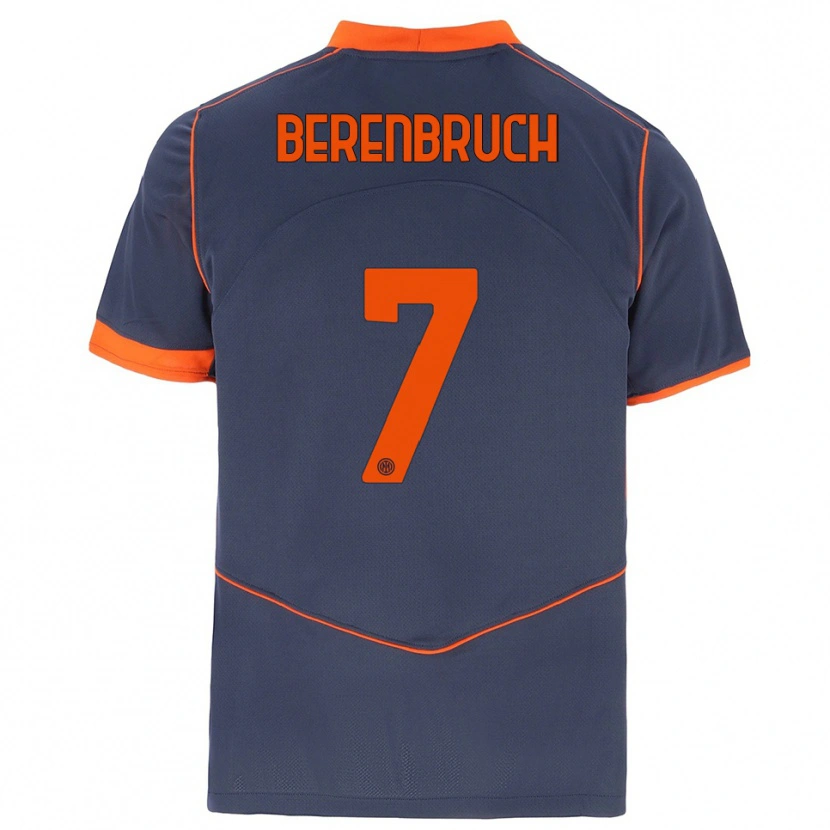 Danxen Enfant Maillot Thomas Berenbruch #7 Gris Orange Troisieme 2025/26 T-Shirt