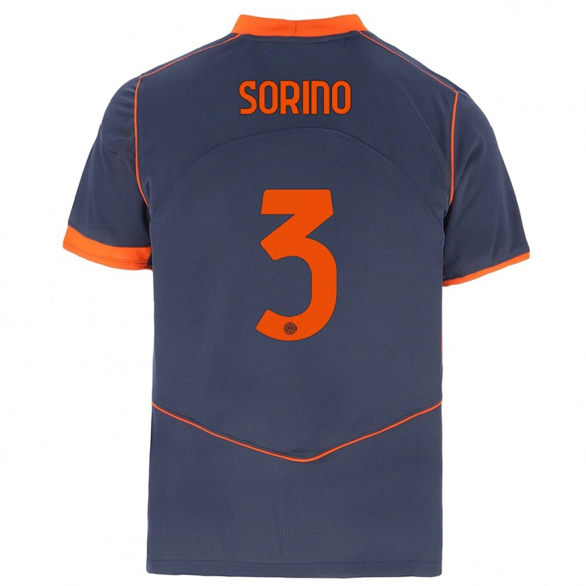 Danxen Enfant Maillot Davide Sorino #3 Gris Orange Troisieme 2025/26 T-Shirt