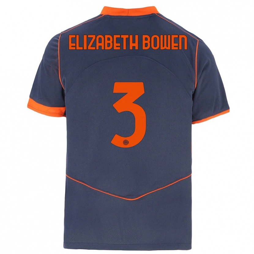 Danxen Enfant Maillot Kate Elizabeth Bowen #3 Gris Orange Troisieme 2025/26 T-Shirt