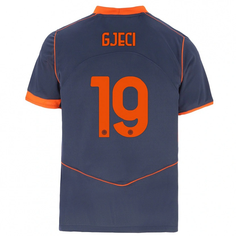 Danxen Enfant Maillot Delis Gjeci #19 Gris Orange Troisieme 2025/26 T-Shirt