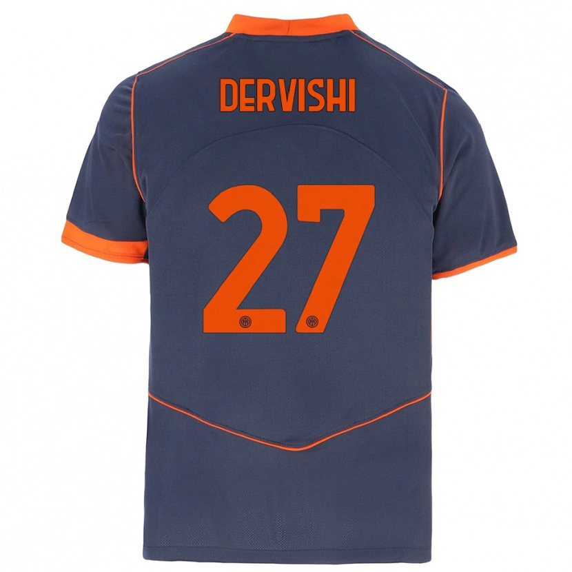 Danxen Enfant Maillot Kristian Dervishi #27 Gris Orange Troisieme 2025/26 T-Shirt