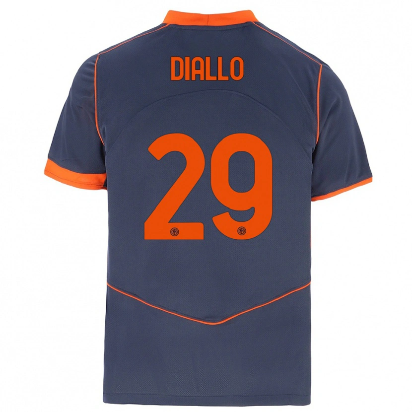 Danxen Enfant Maillot Oumar Diallo #29 Gris Orange Troisieme 2025/26 T-Shirt