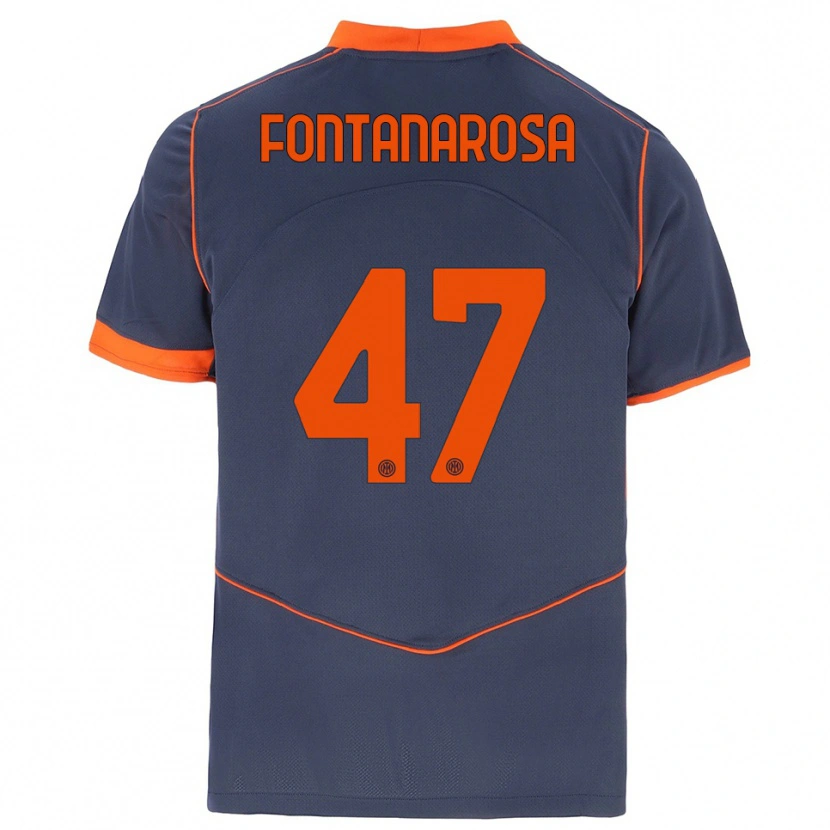 Danxen Enfant Maillot Alessandro Fontanarosa #47 Gris Orange Troisieme 2025/26 T-Shirt