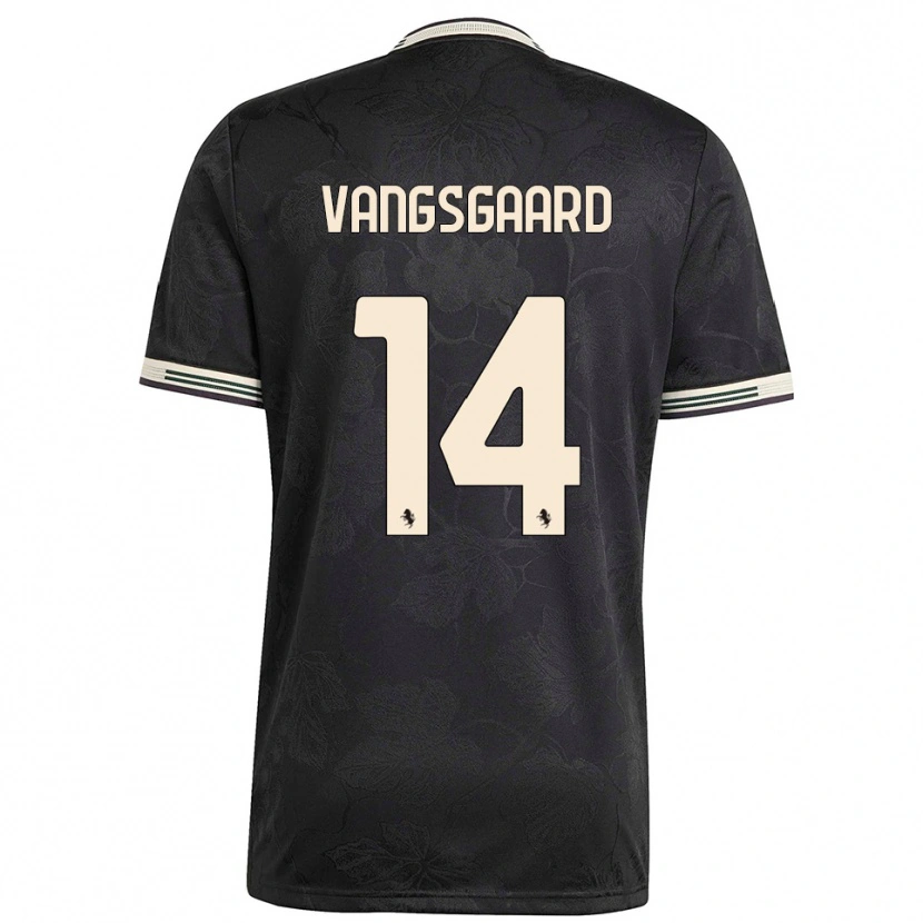Danxen Enfant Maillot Amalie Jørgensen Vangsgaard #14 Noir Blanc Vert Troisieme 2025/26 T-Shirt