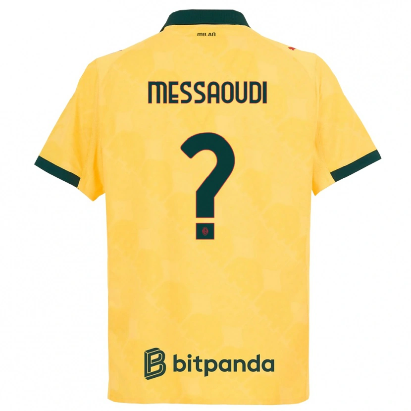 Danxen Enfant Maillot Yanis Messaoudi #0 Jaune Noir Troisieme 2025/26 T-Shirt
