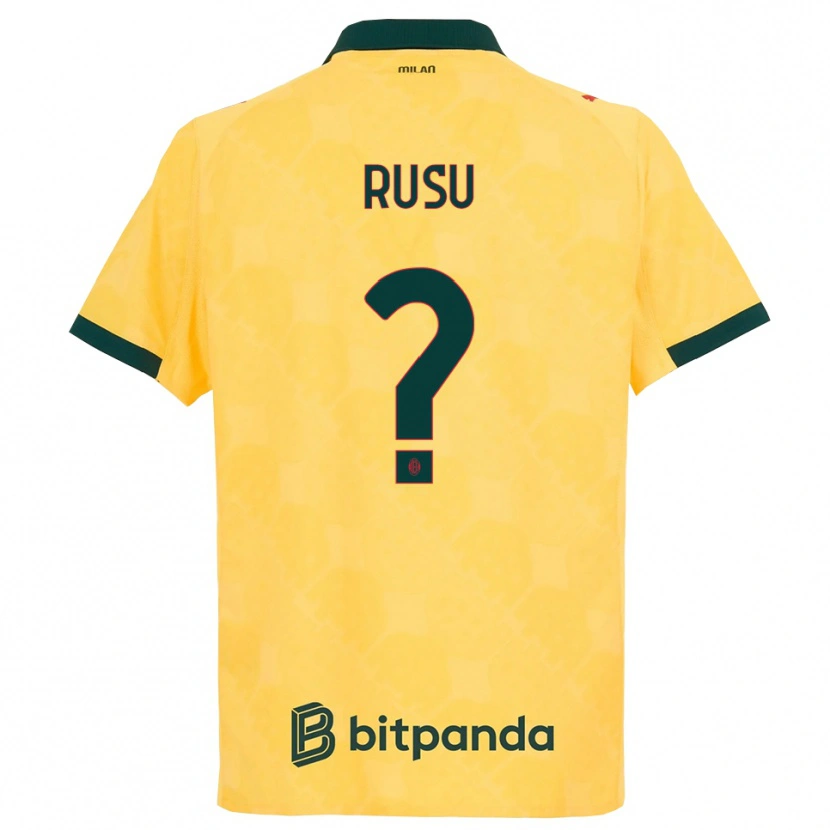 Danxen Enfant Maillot Ryan Rusu #0 Jaune Noir Troisieme 2025/26 T-Shirt