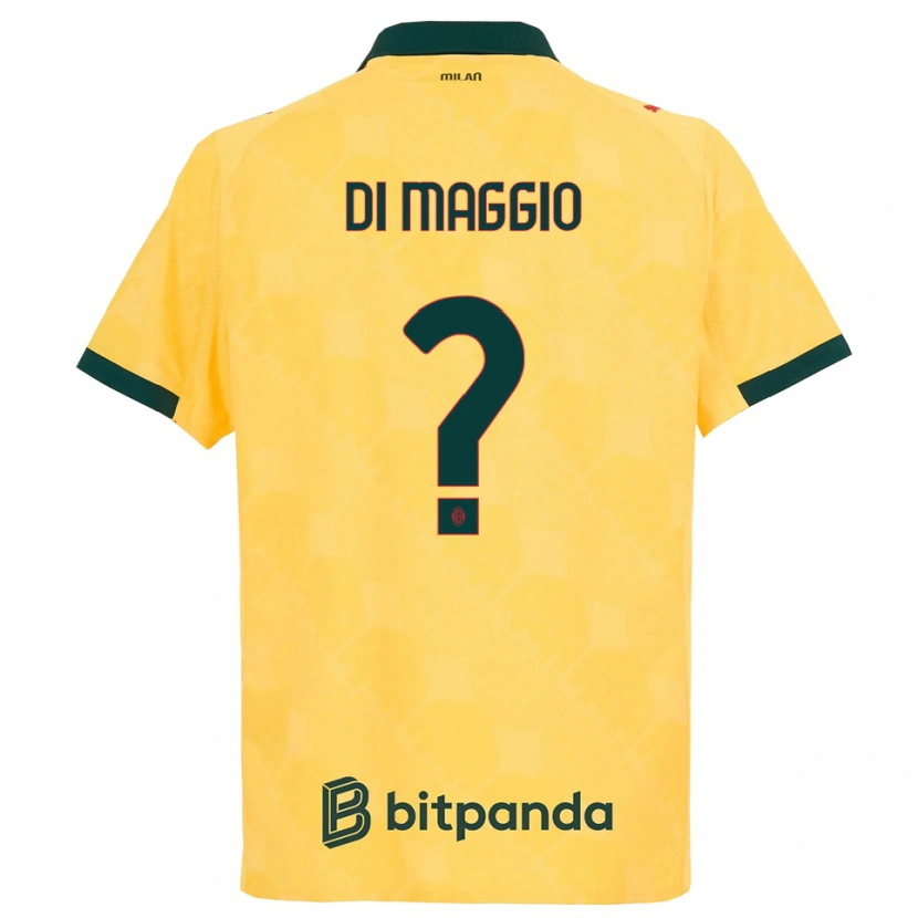 Danxen Enfant Maillot Simone Di Maggio #0 Jaune Noir Troisieme 2025/26 T-Shirt