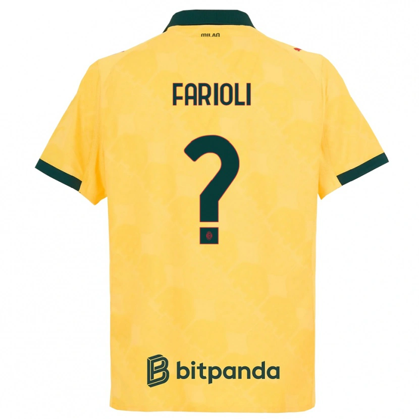 Danxen Enfant Maillot Simone Farioli #0 Jaune Noir Troisieme 2025/26 T-Shirt