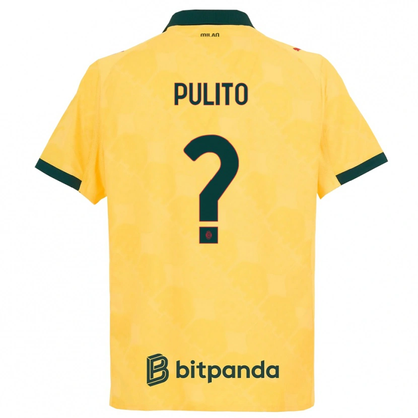 Danxen Enfant Maillot Ivan Pulito #0 Jaune Noir Troisieme 2025/26 T-Shirt