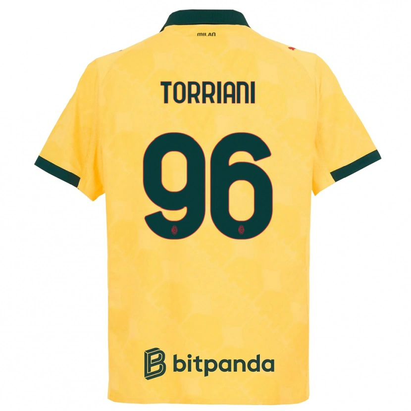 Danxen Enfant Maillot Lorenzo Torriani #96 Jaune Noir Troisieme 2025/26 T-Shirt