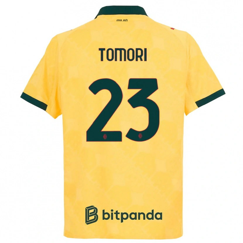 Danxen Enfant Maillot Fikayo Tomori #23 Jaune Noir Troisieme 2025/26 T-Shirt