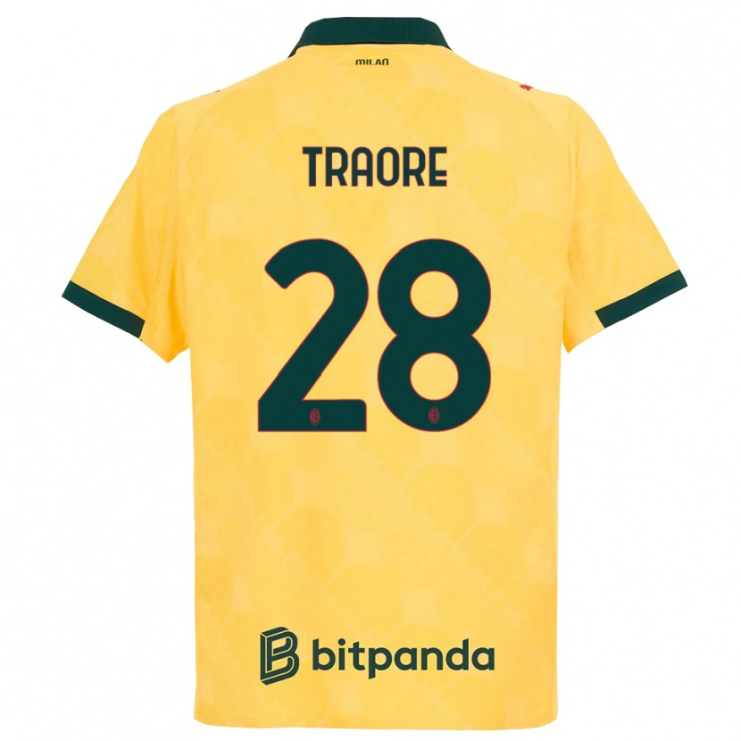 Danxen Enfant Maillot Chaka Traorè #28 Jaune Noir Troisieme 2025/26 T-Shirt
