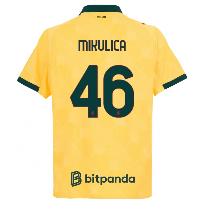 Danxen Enfant Maillot Petra Mikulica #46 Jaune Noir Troisieme 2025/26 T-Shirt