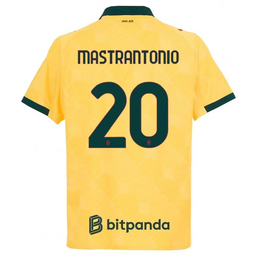 Danxen Enfant Maillot Davide Mastrantonio #20 Jaune Noir Troisieme 2025/26 T-Shirt