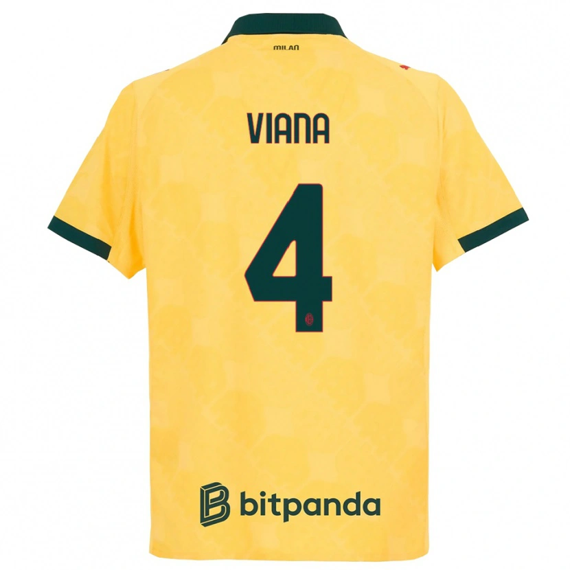 Danxen Enfant Maillot Viana Seedorf #4 Jaune Noir Troisieme 2025/26 T-Shirt