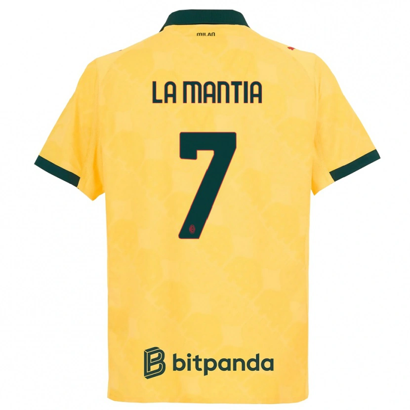 Danxen Enfant Maillot Simon La Mantia #7 Jaune Noir Troisieme 2025/26 T-Shirt