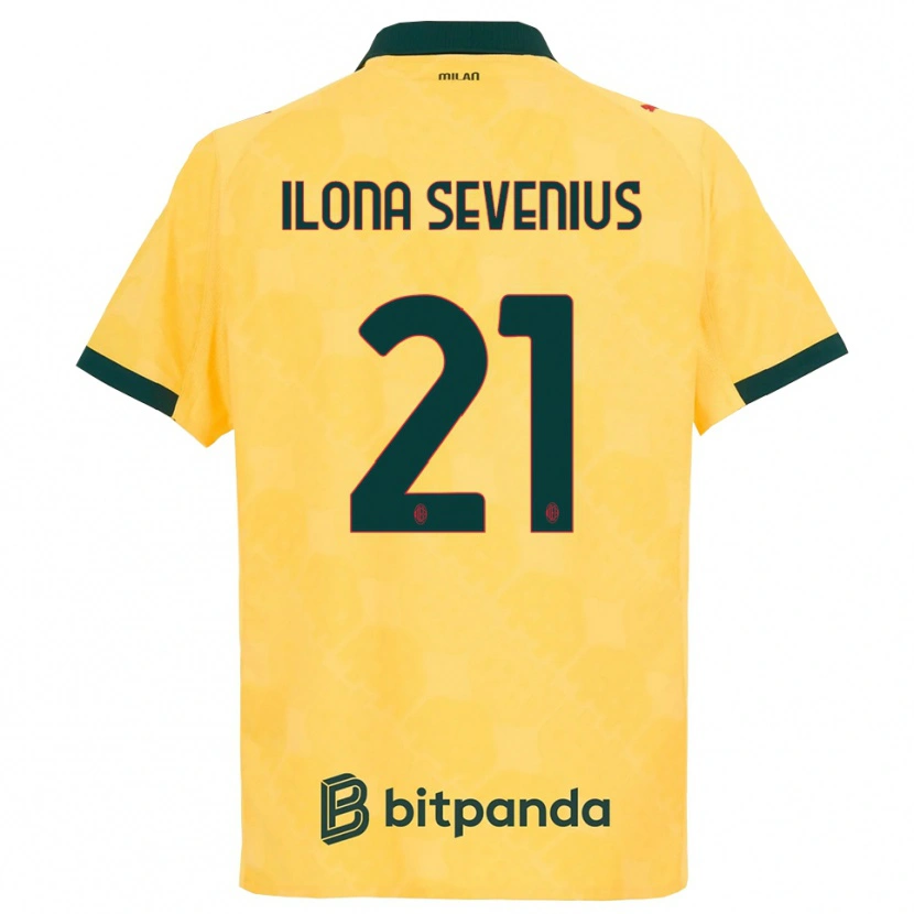 Danxen Enfant Maillot Oona Ilona Sevenius #21 Jaune Noir Troisieme 2025/26 T-Shirt