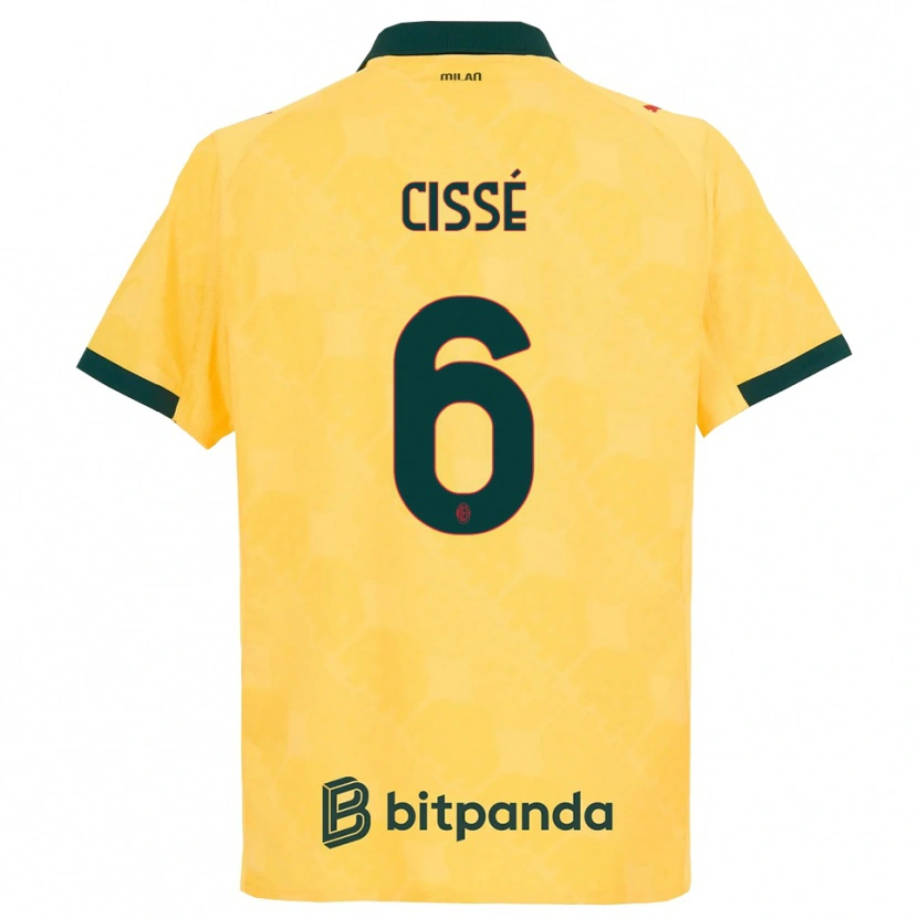 Danxen Enfant Maillot Maiga-Hamadoun Cissé #6 Jaune Noir Troisieme 2025/26 T-Shirt