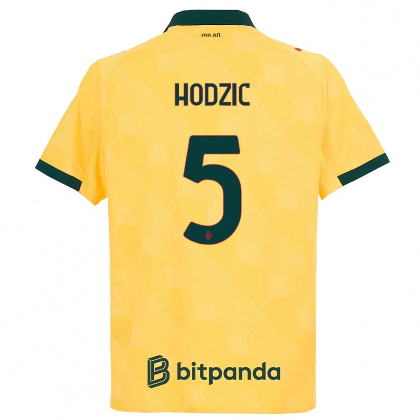 Danxen Enfant Maillot Demirel Hodzic #5 Jaune Noir Troisieme 2025/26 T-Shirt