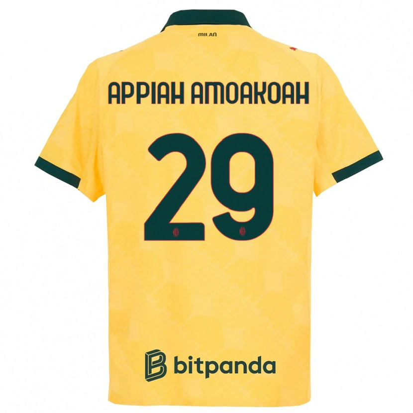 Danxen Enfant Maillot Karen Appiah Amoakoah #29 Jaune Noir Troisieme 2025/26 T-Shirt